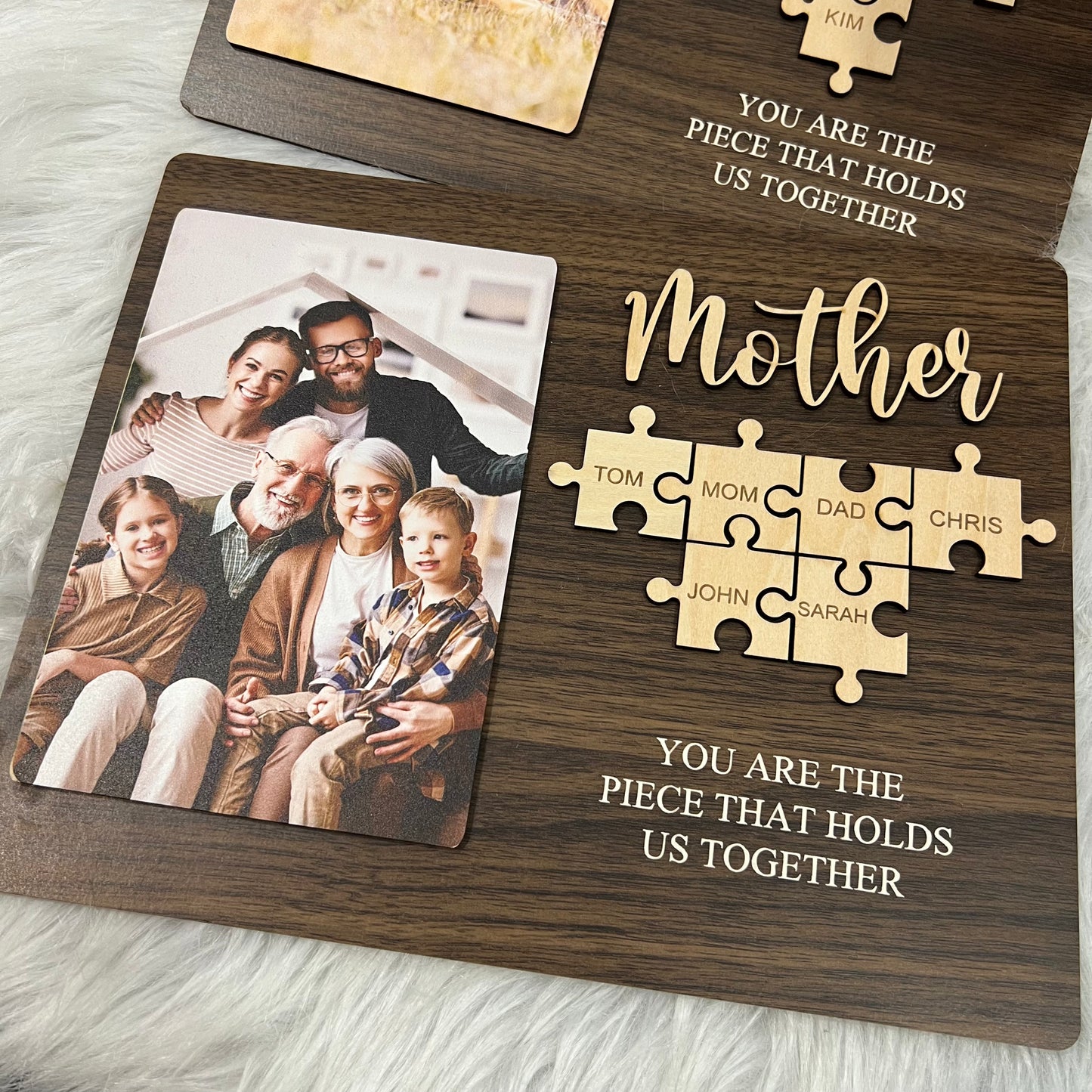 Personalized Photo Names Wooden Frame Mom You Are The Piece That Holds Us Together