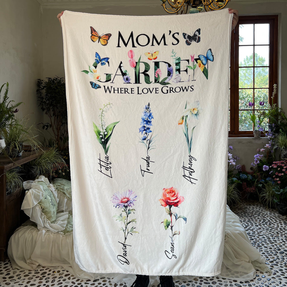 2025NEW⭐️Mom's Garden Where Love Grows Customized Blanket Butterfly