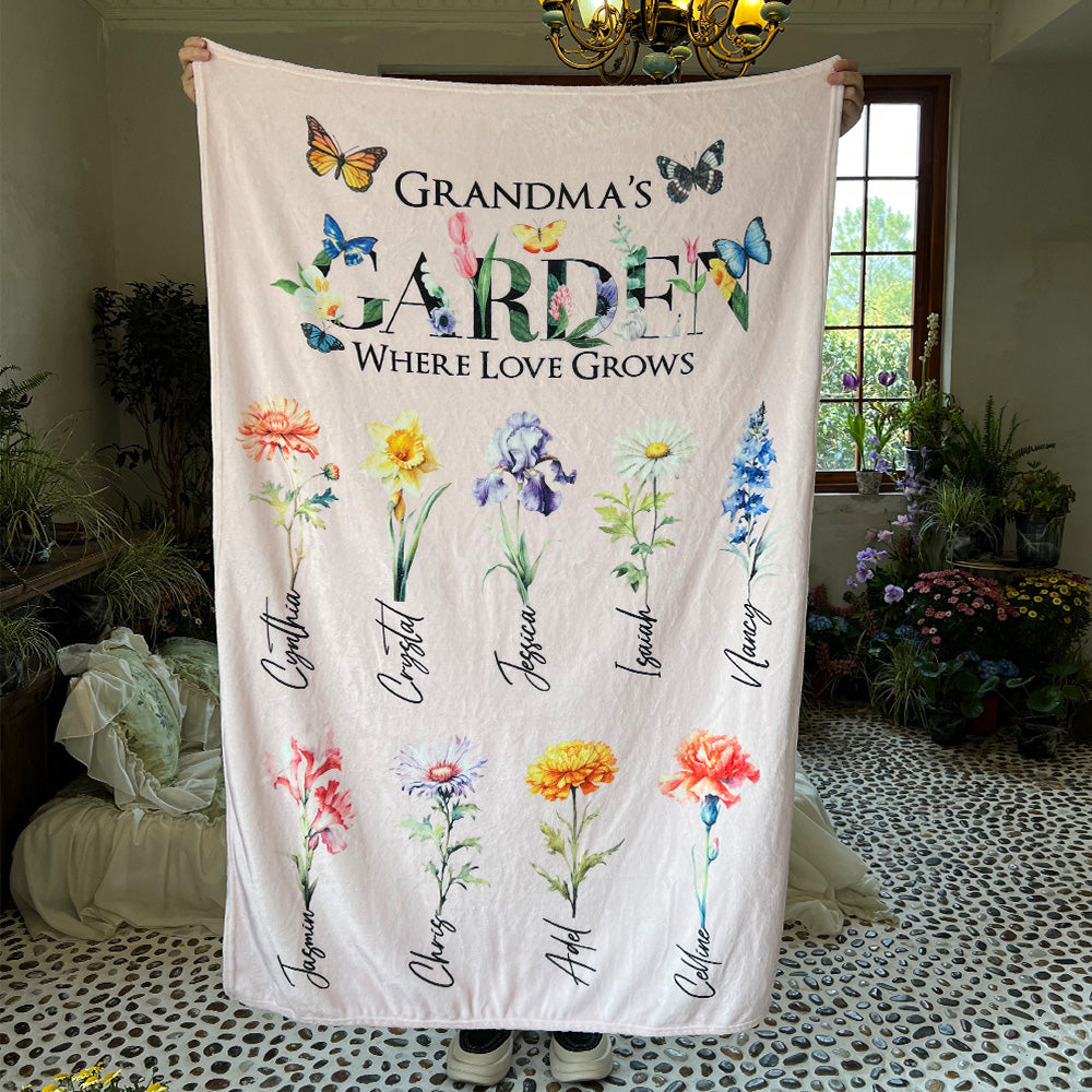 2025NEW⭐️Mom's Garden Where Love Grows Customized Blanket Butterfly