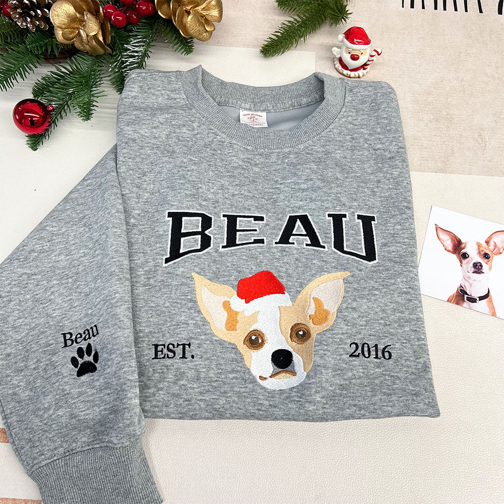 50%OFF⭐️Custom Embroidered Hoodie/Sweatshirt With Pet Portrait