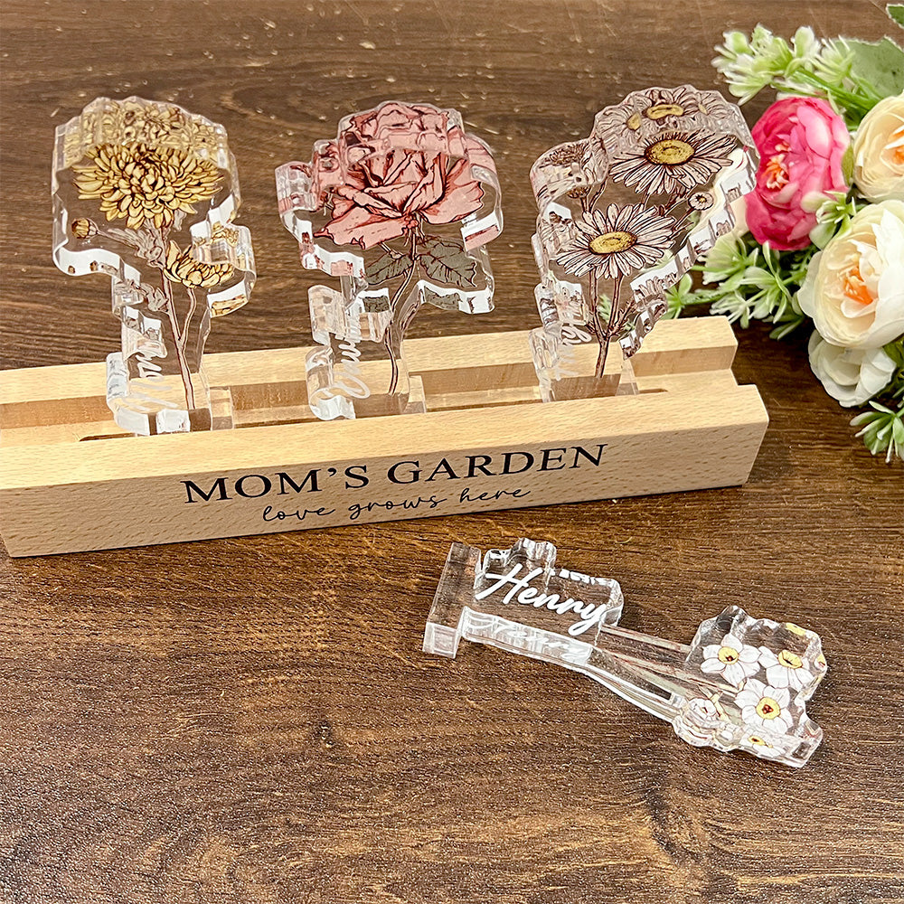 50%OFF✨Custom Birth Flower 3D Crystal Acrylic LED Light