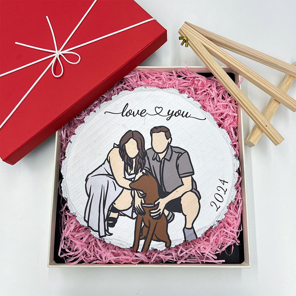50%off⭐️50%OFF ⭐️ Custom Natural Wood Slice With Portrait And Engraved Text