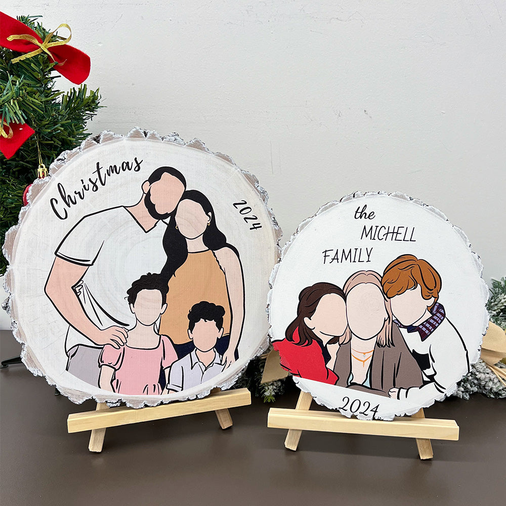 50%off⭐️50%OFF ⭐️ Custom Natural Wood Slice With Portrait And Engraved Text