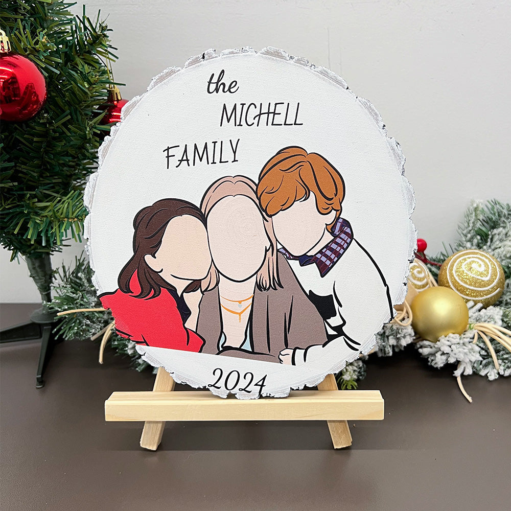 50%off⭐️50%OFF ⭐️ Custom Natural Wood Slice With Portrait And Engraved Text