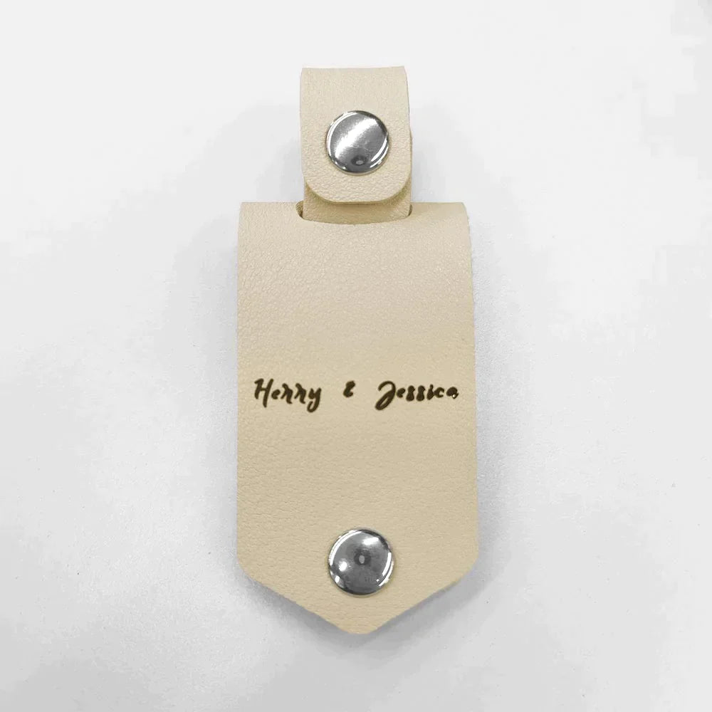 Custom Drive Safe My Love Leather Keychain