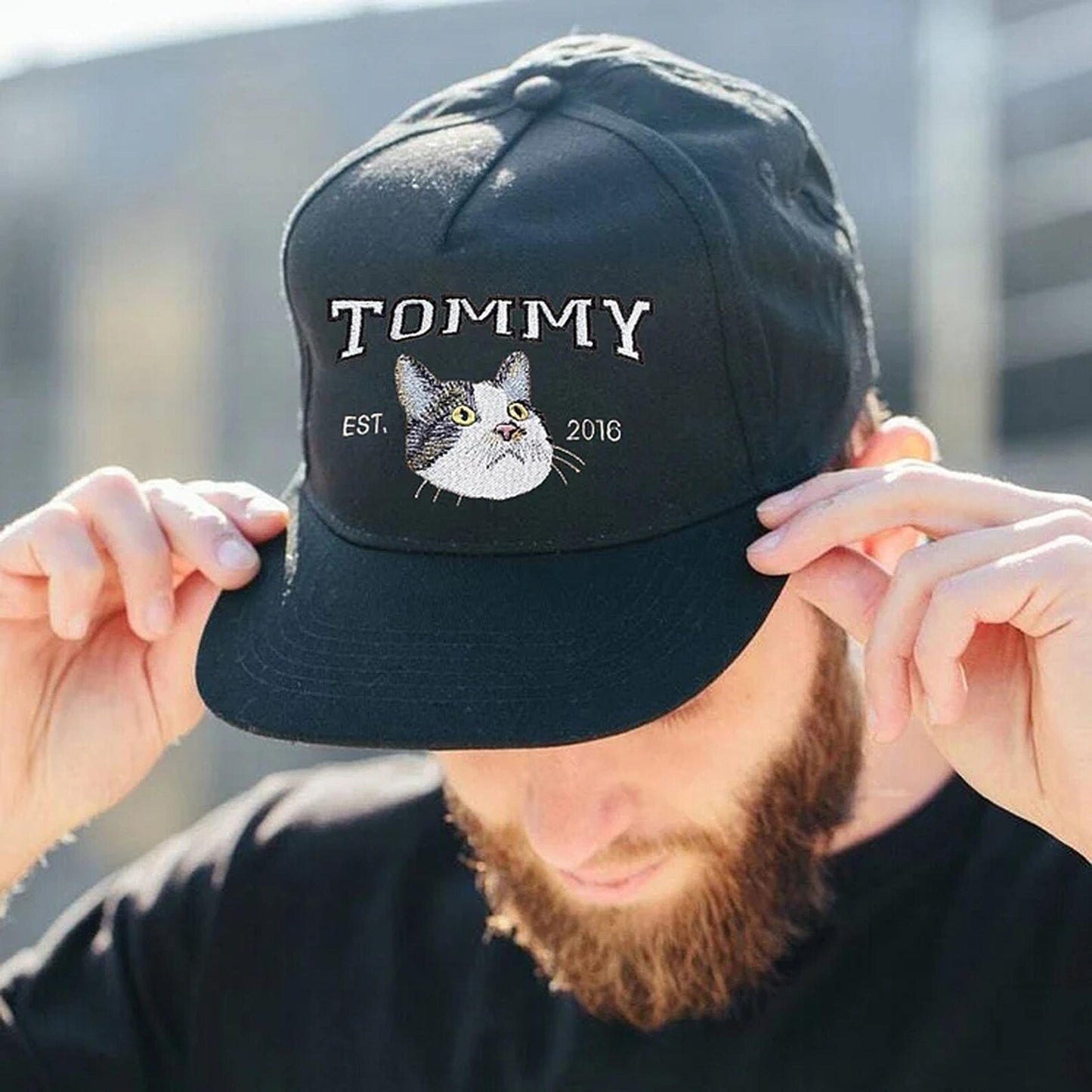 Custom Embroidered  Hat with Pet Portrait