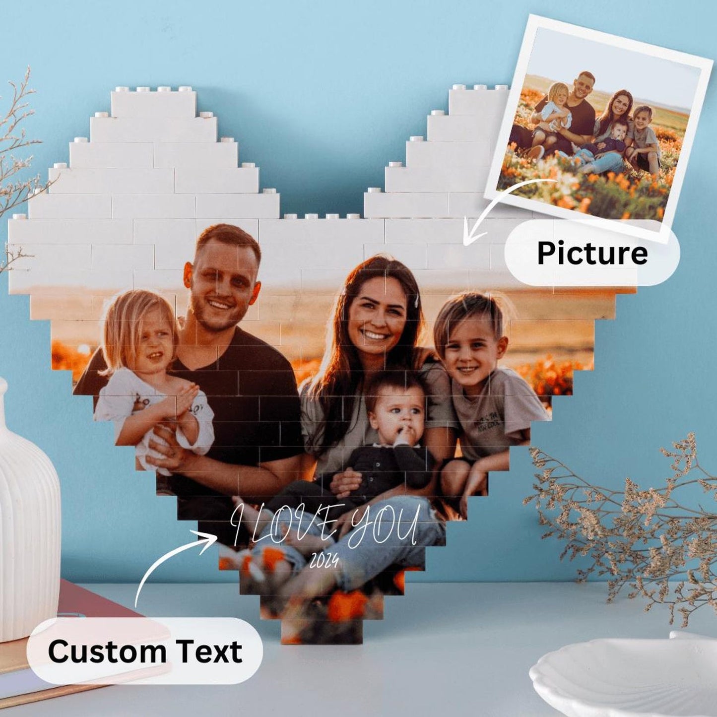 Personalized Building Brick Custom Photo Block