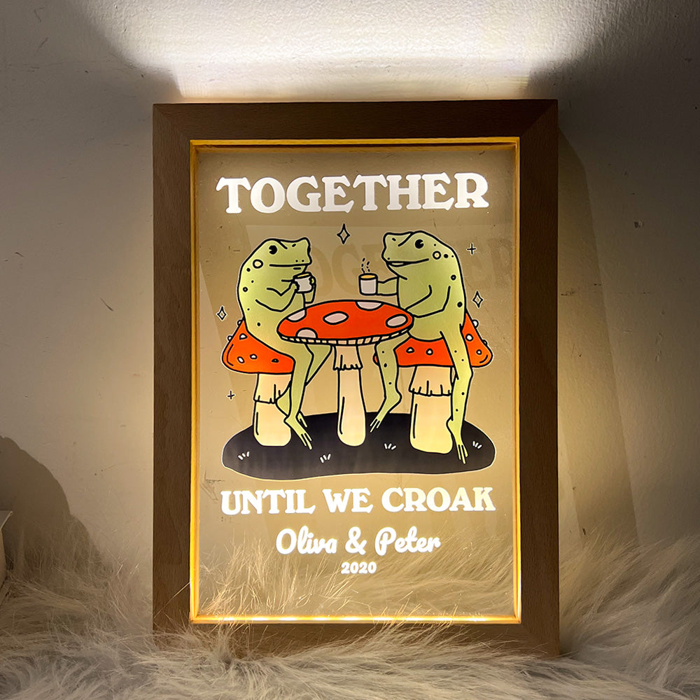 50%OFF⭐️Personalized Frog Illustration LED Light Together Until We Croak Style 1