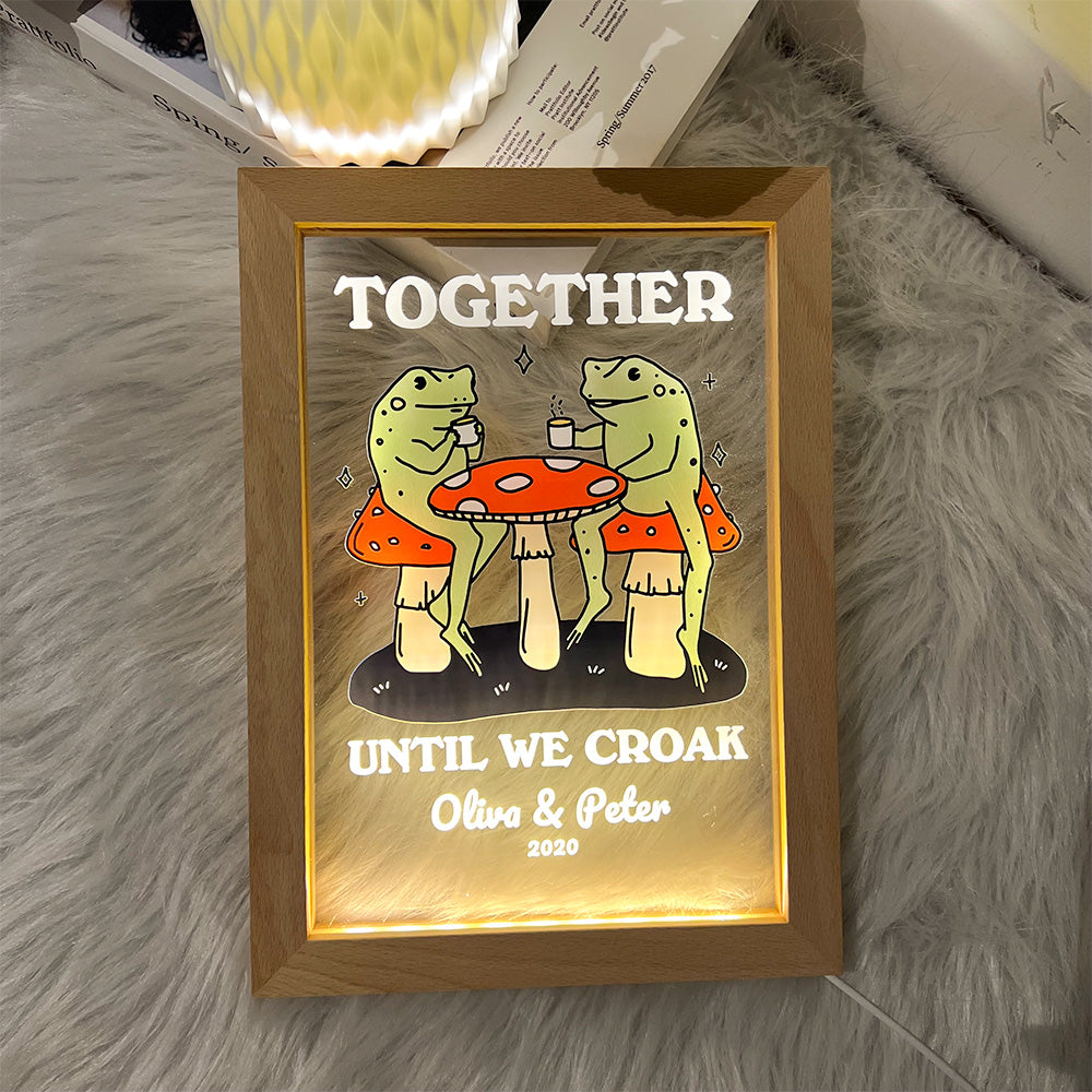 50%OFF⭐️Personalized Frog Illustration LED Light Together Until We Croak Style 1