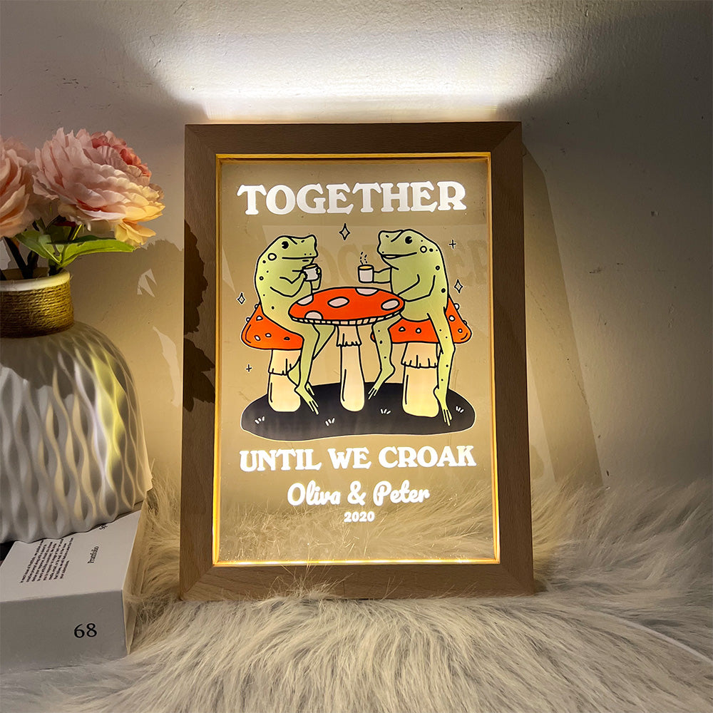 50%OFF⭐️Personalized Frog Illustration LED Light Together Until We Croak Style 1