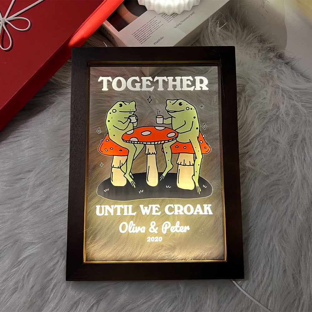 50%OFF⭐️Personalized Frog Illustration LED Light Together Until We Croak Style 1