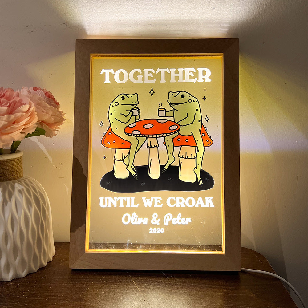 50%OFF⭐️Personalized Frog Illustration LED Light Together Until We Croak Style 1