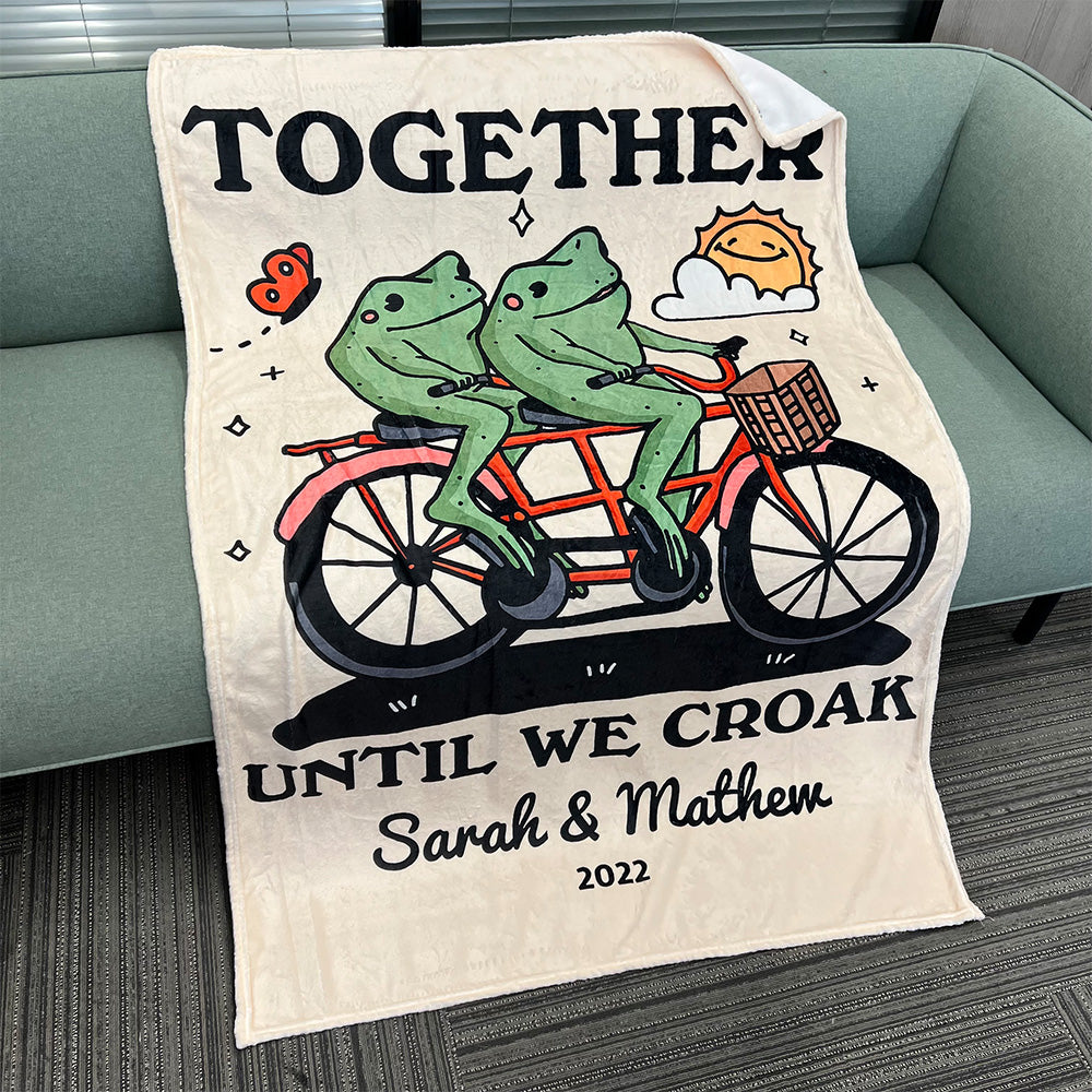50%OFF⭐️Personalized Frog Illustration Blanket Together Until We Croak Style 2