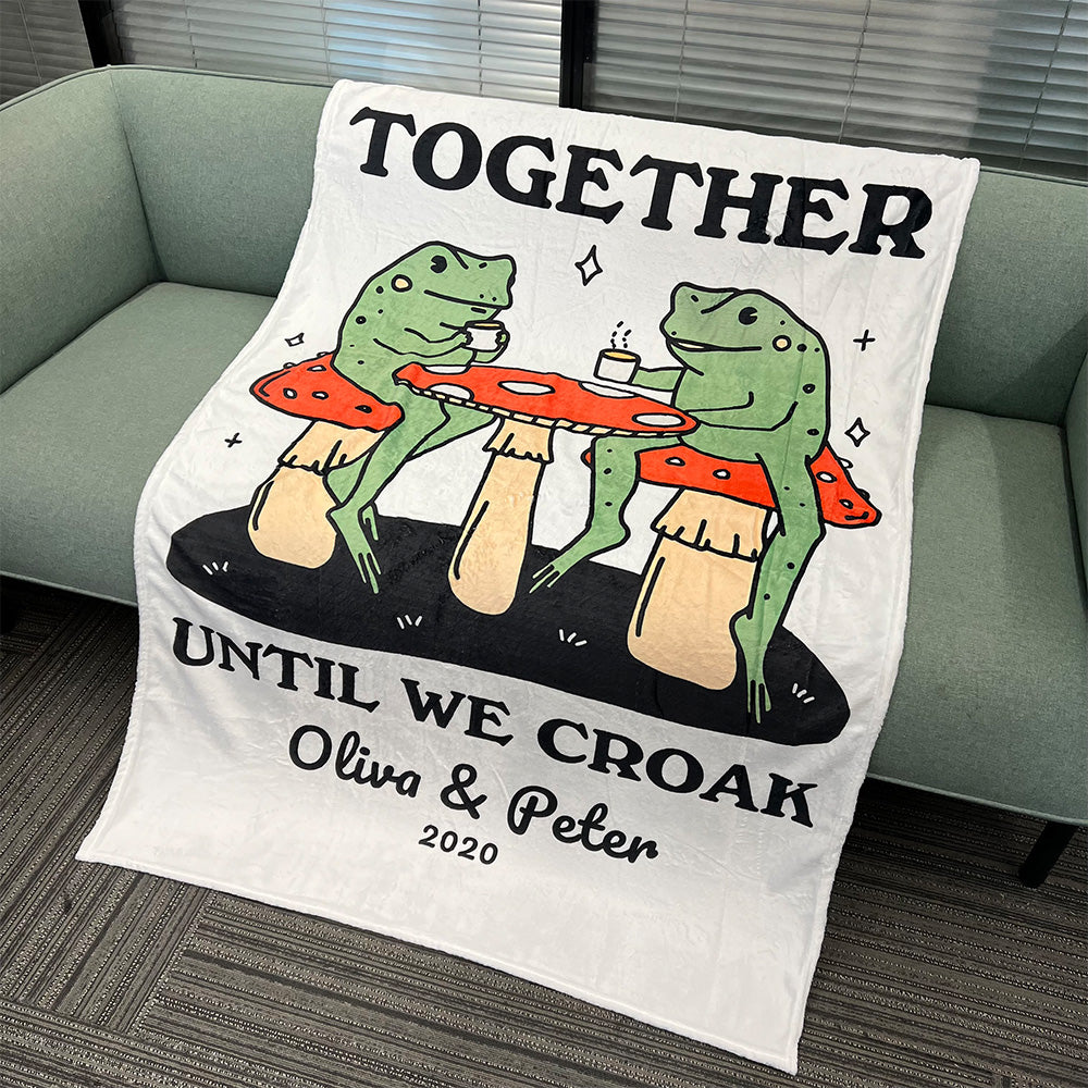 50%OFF⭐️Personalized Frog Illustration Blanket Together Until We Croak Style 1