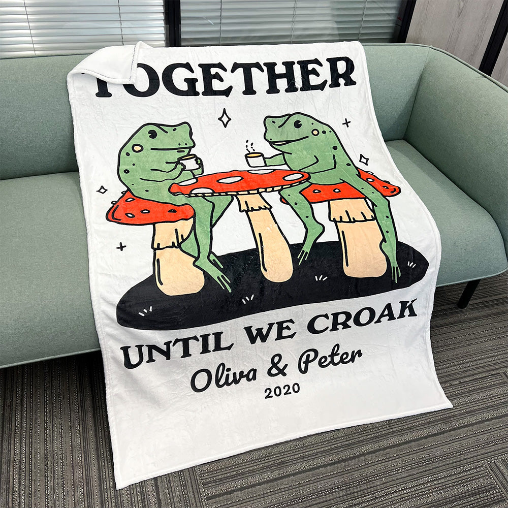 50%OFF⭐️Personalized Frog Illustration Blanket Together Until We Croak Style 1