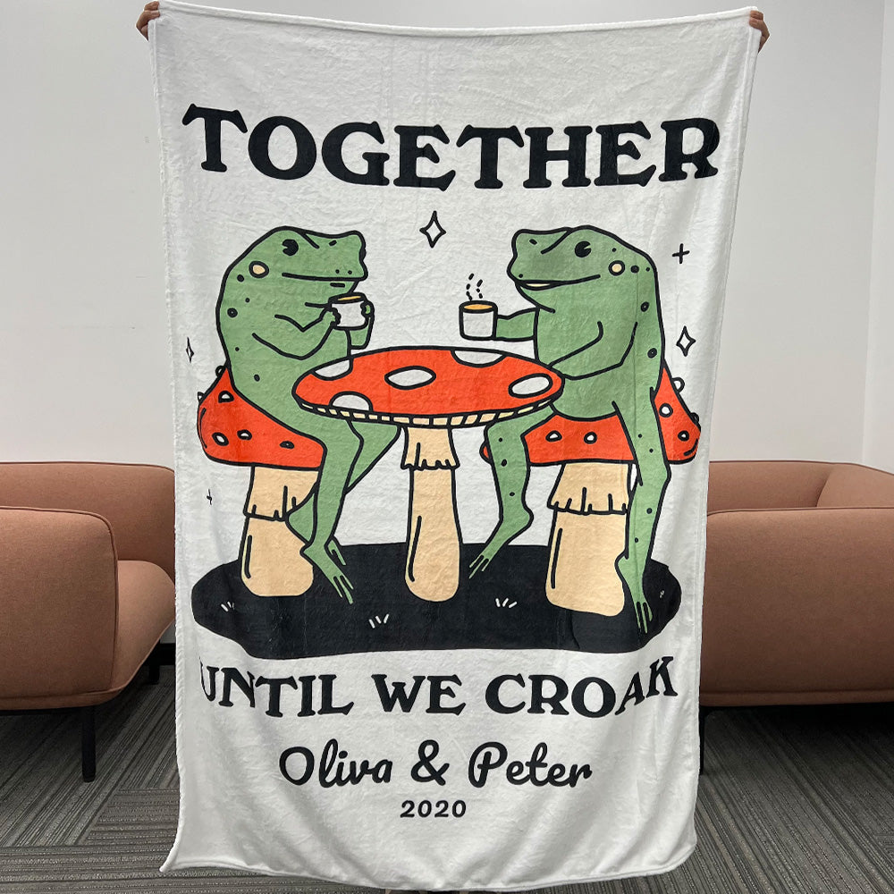 50%OFF⭐️Personalized Frog Illustration Blanket Together Until We Croak Style 1
