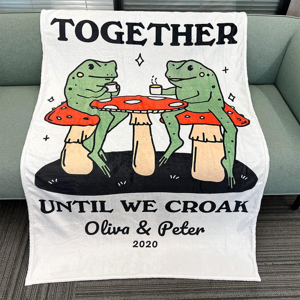 50%OFF⭐️Personalized Frog Illustration Blanket Together Until We Croak Style 1