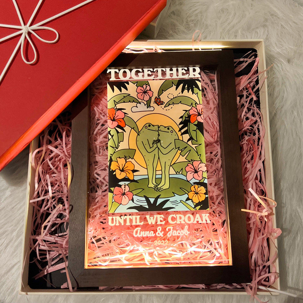 50%OFF⭐️Personalized Frog Illustration LED Light Together Until We Croak Style 4