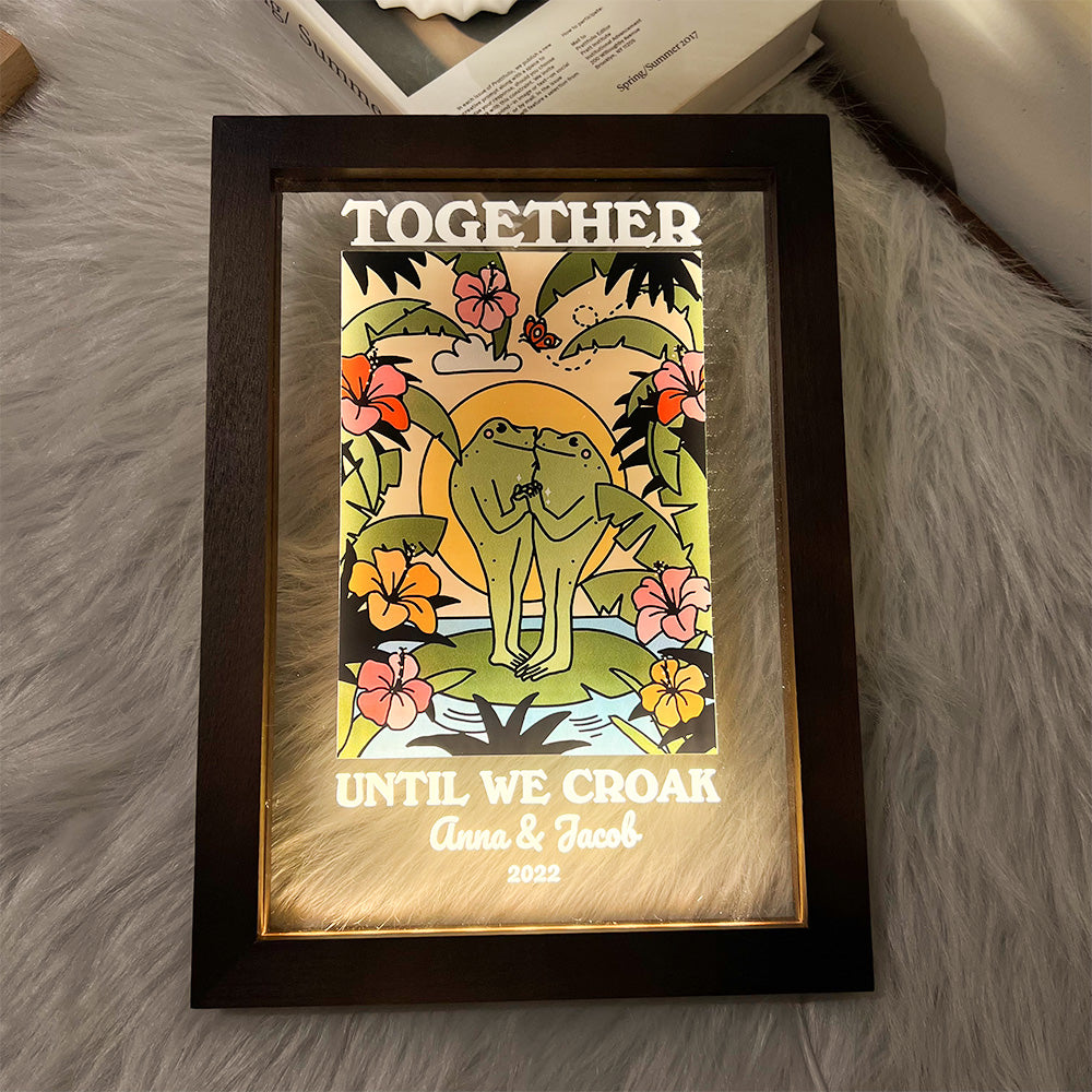 50%OFF⭐️Personalized Frog Illustration LED Light Together Until We Croak Style 4
