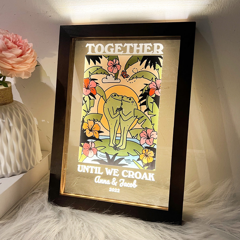 50%OFF⭐️Personalized Frog Illustration LED Light Together Until We Croak Style 4