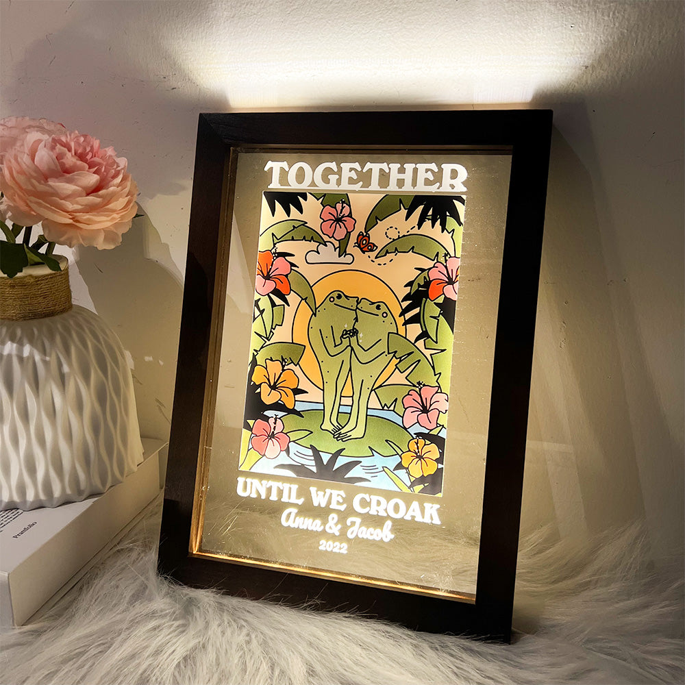 50%OFF⭐️Personalized Frog Illustration LED Light Together Until We Croak Style 4