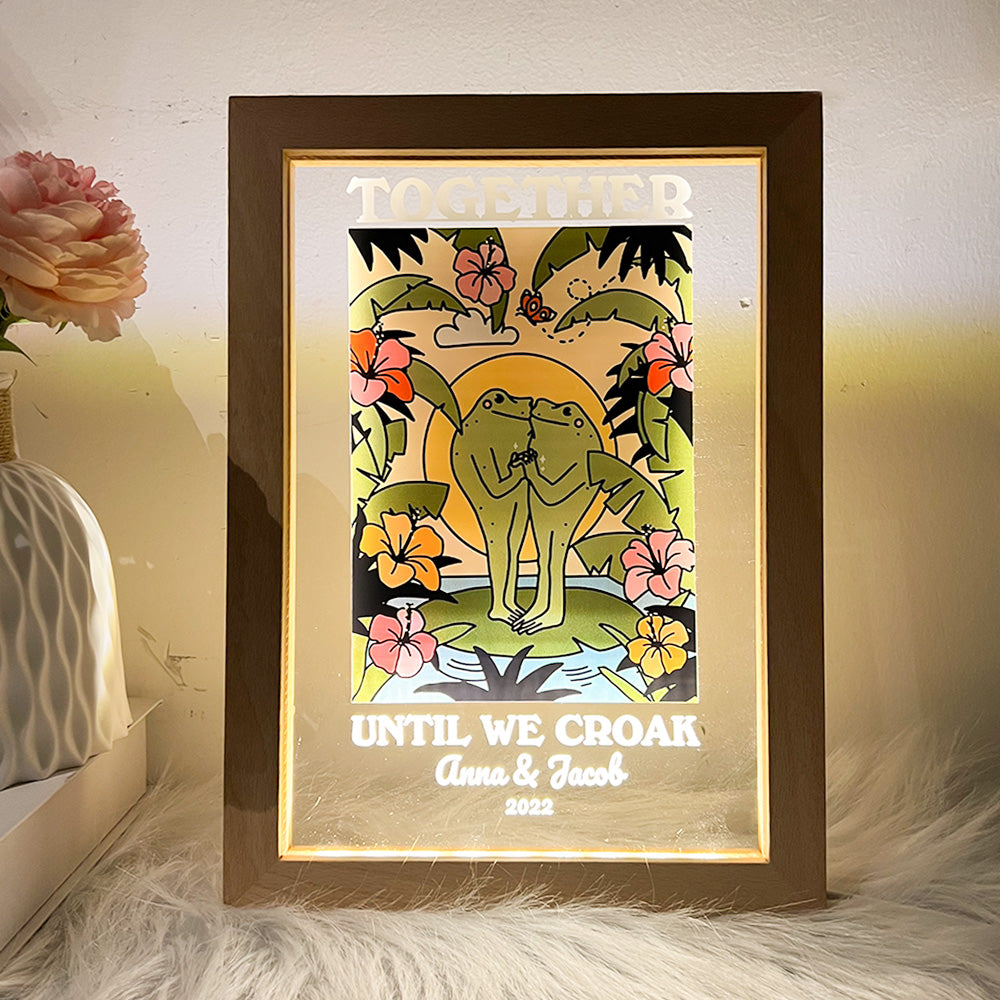 50%OFF⭐️Personalized Frog Illustration LED Light Together Until We Croak Style 4