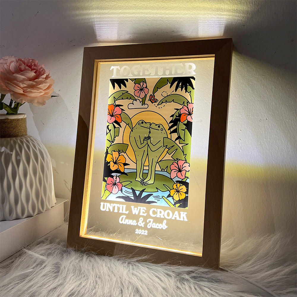 50%OFF⭐️Personalized Frog Illustration LED Light Together Until We Croak Style 4