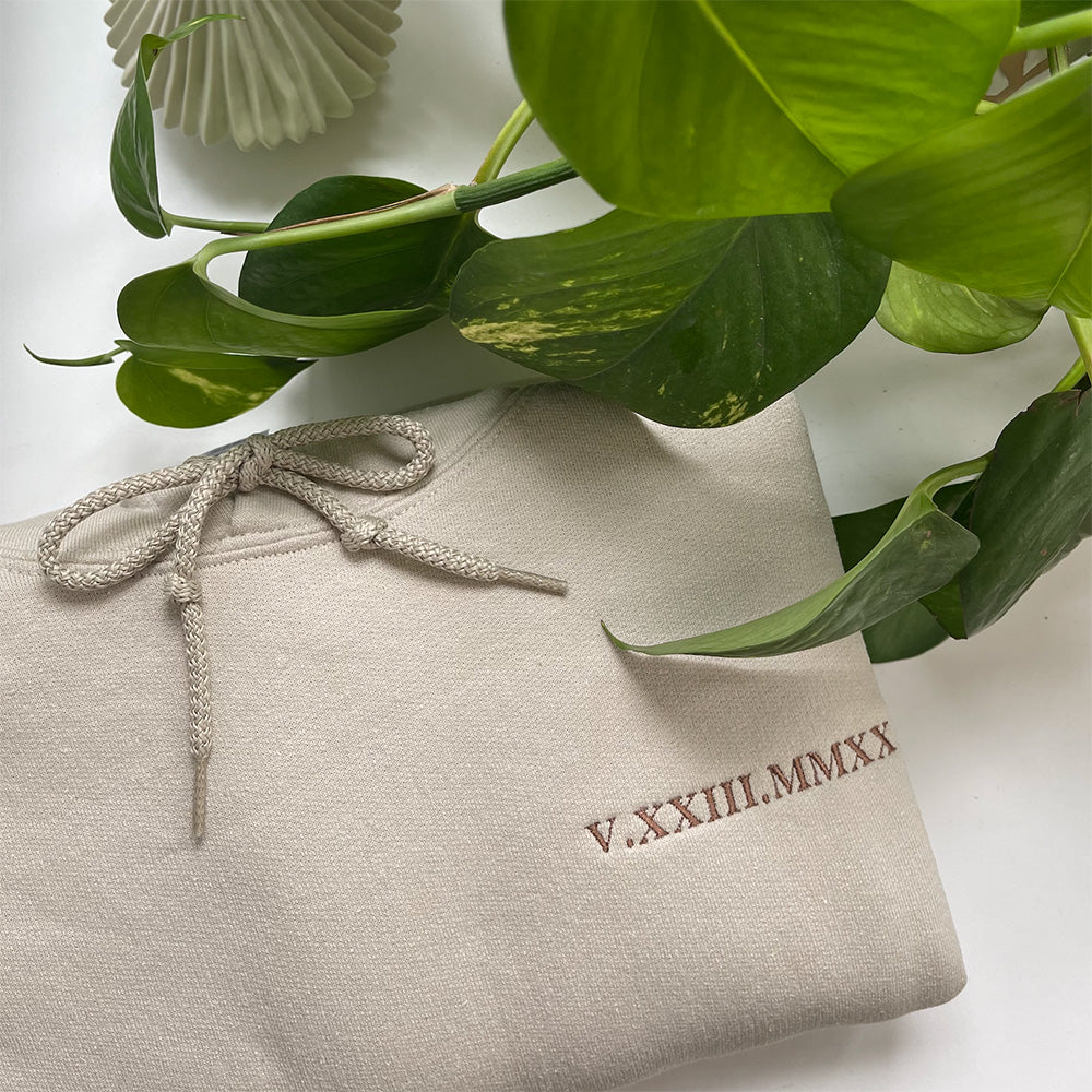50%off⭐️Personalized Embroidered Roman Numeral Couples Hoodie/Sweatshirt