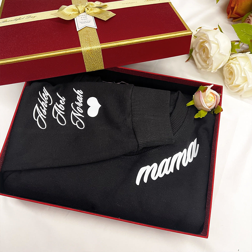 Mama Hoodie/Crewneck with Children Names on Sleeve