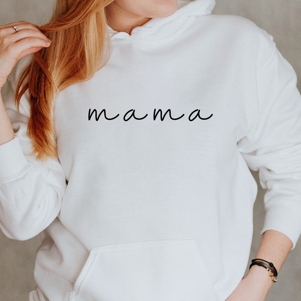Custom Mama Hoodie with Children Name on Sleeve
