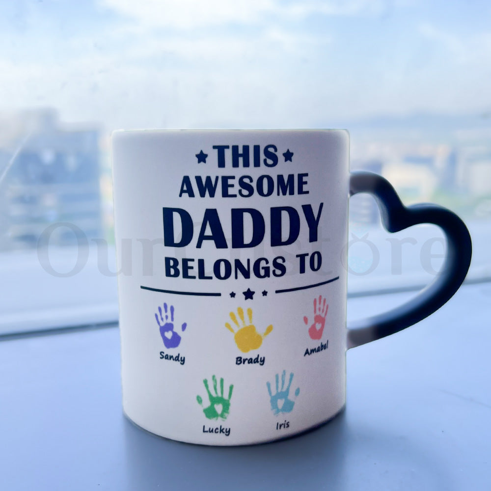 Personalized This Awesome Daddy Belongs to Mug