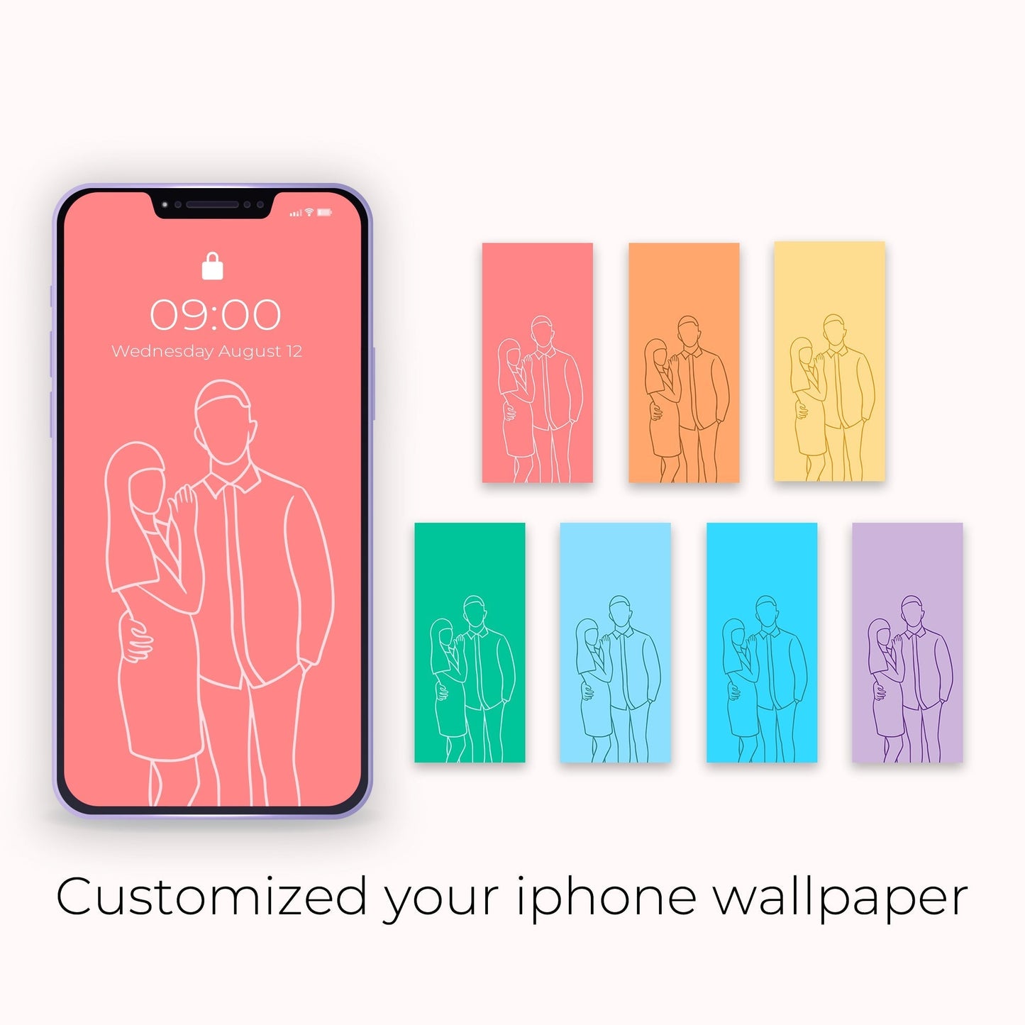 Anti-drop Edge Custom Line Art Case For iPhone