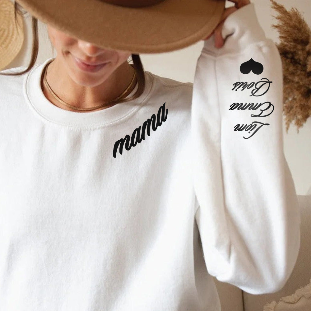 Mama Hoodie/Crewneck with Children Names on Sleeve