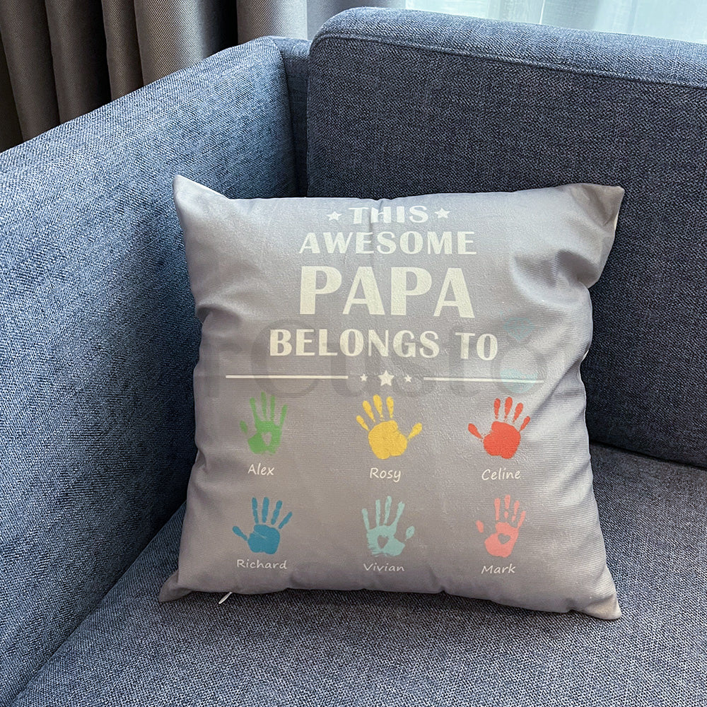 Personalized This Awesome Daddy Belongs to Pillow