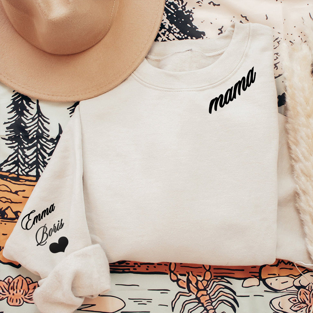 Mama Hoodie/Crewneck with Children Names on Sleeve