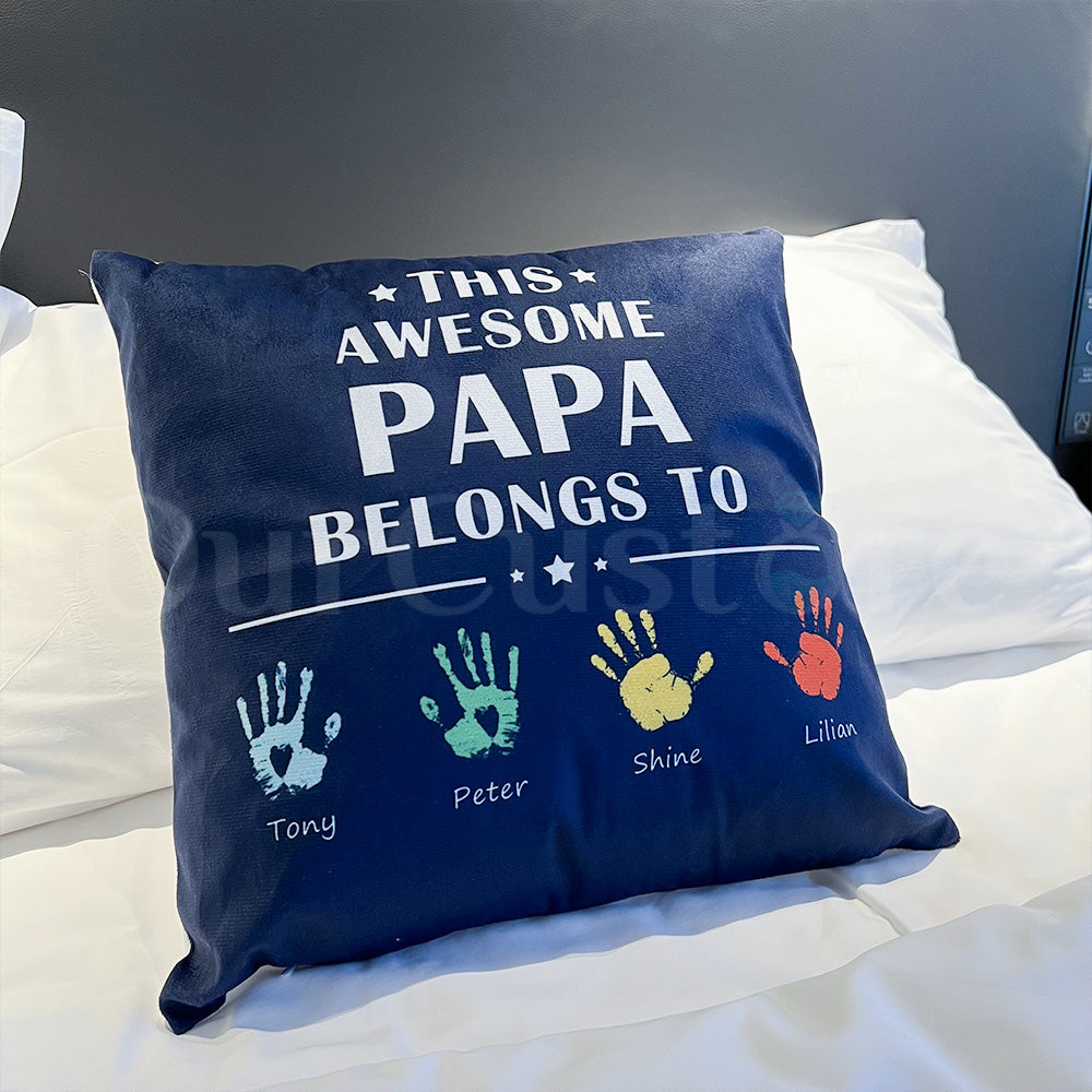 Personalized This Awesome Daddy Belongs to Pillow