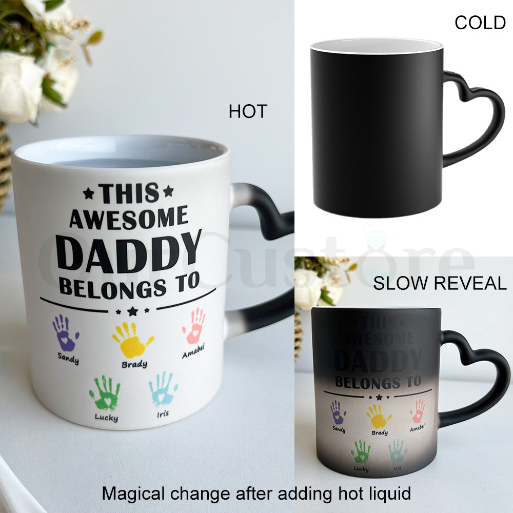 Personalized This Awesome Daddy Belongs to Mug