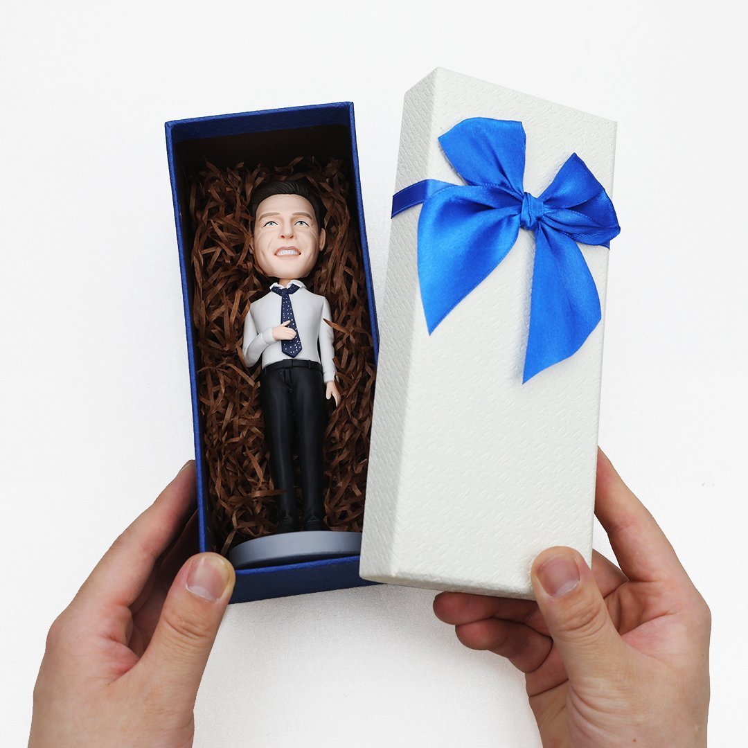 Custom Bobblehead Almighty Dad Super Man With Engraved Text