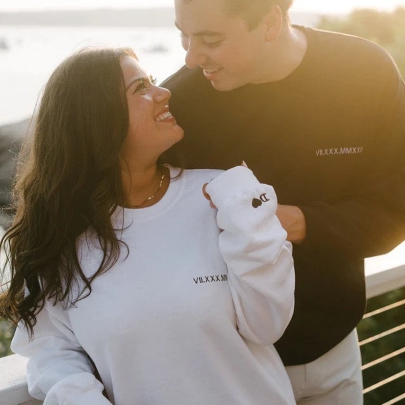 50%off⭐️Personalized Embroidered Roman Numeral Couples Hoodie/Sweatshirt