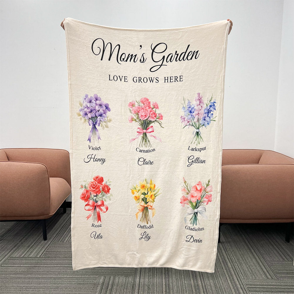 50%OFF⭐️Birth Month Flower Bouquet Customized Blanket