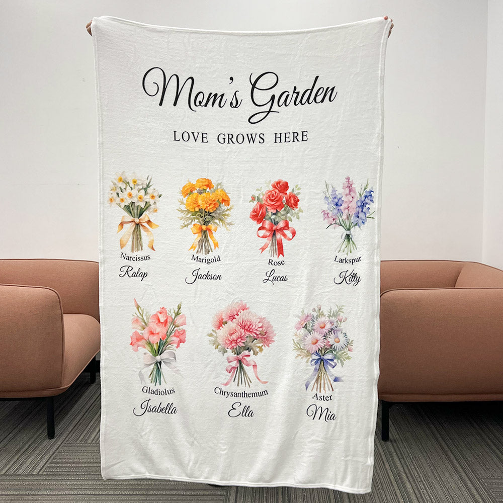 50%OFF⭐️Birth Month Flower Bouquet Customized Blanket