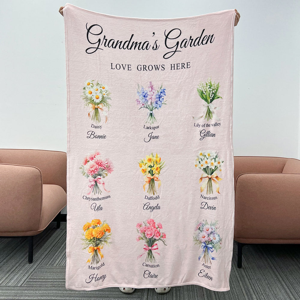 50%OFF⭐️Birth Month Flower Bouquet Customized Blanket