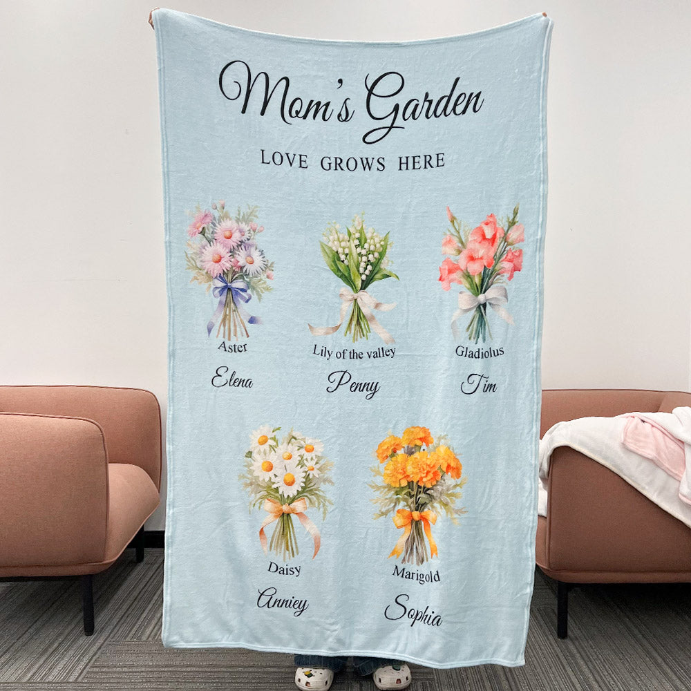 50%OFF⭐️Birth Month Flower Bouquet Customized Blanket