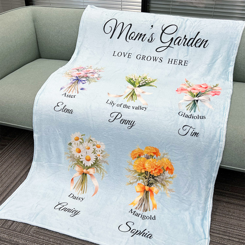 50%OFF⭐️Birth Month Flower Bouquet Customized Blanket