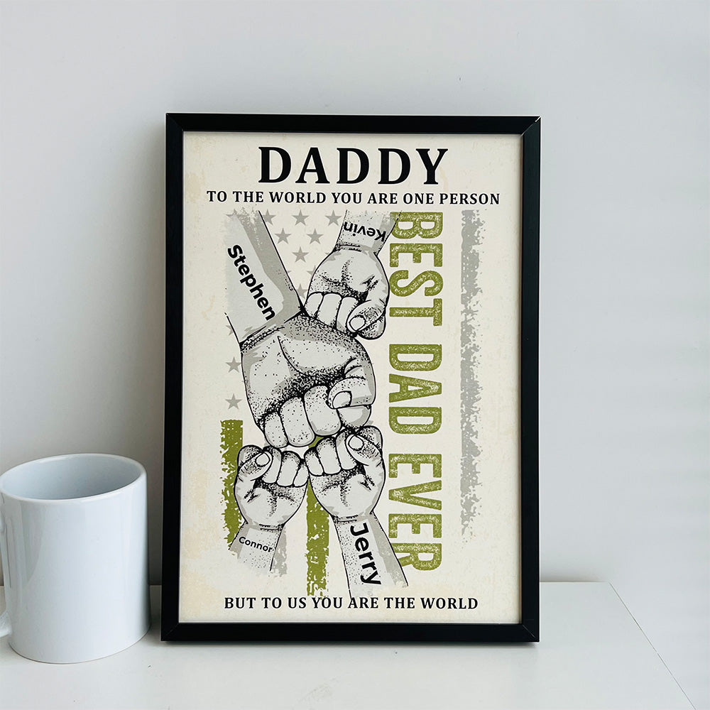 50%OFF⭐️Dad To Us You Are The World Fist Bump - Gift For Father Frame