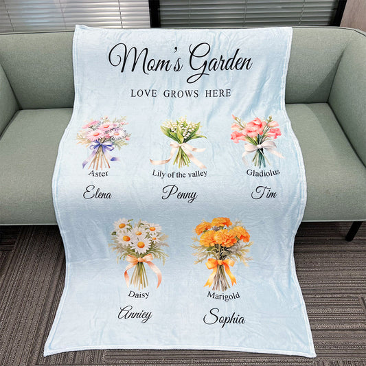 50%OFF⭐️Birth Month Flower Bouquet Customized Blanket