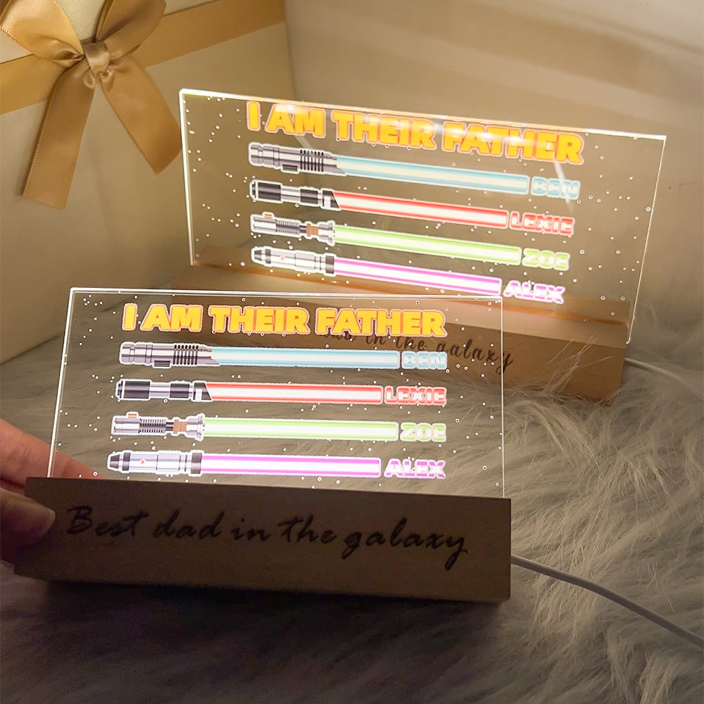 Custom I Am Their Father Photo Led Light For Dad