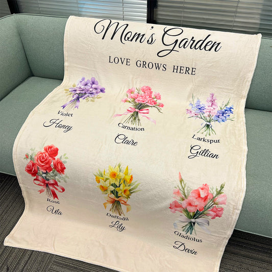 50%OFF⭐️Birth Month Flower Bouquet Customized Blanket