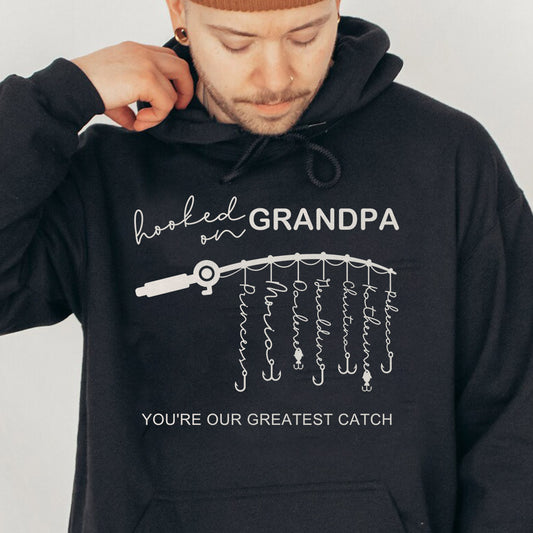 🎣 Hooked on Daddy Customized Hoodie/Crewneck/T-shirt