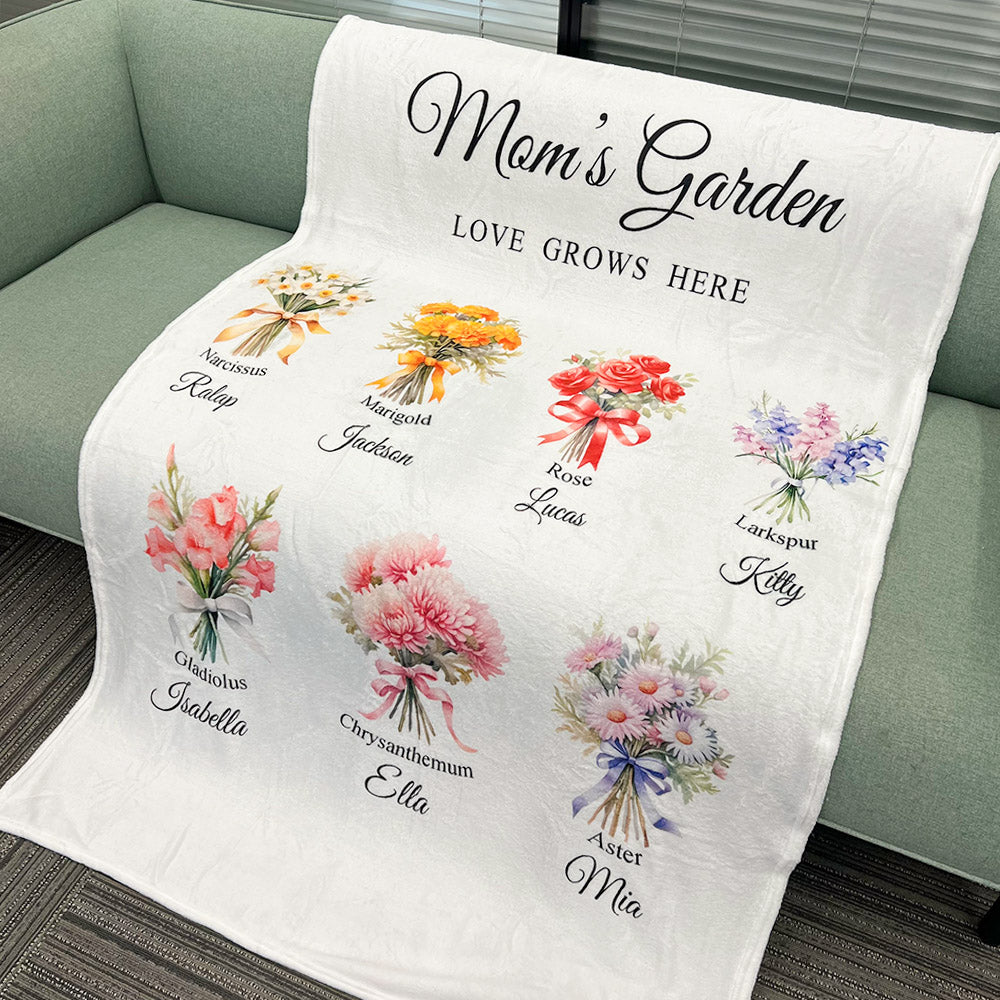 50%OFF⭐️Birth Month Flower Bouquet Customized Blanket